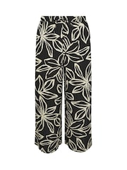 Yours Curve Black Pull On Woven Wide Leg Trousers - Image 5 of 5