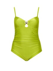 Yours Curve Green Shell Bandeau Swimsuit - Image 6 of 7