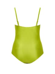 Yours Curve Green Shell Bandeau Swimsuit - Image 7 of 7