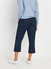 M&Co Blue Poplin Cropped Cool 100% Cotton Trousers - Image 3 of 5
