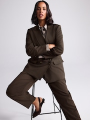 Chocolate Brown Double Breasted Blazer - Image 1 of 6