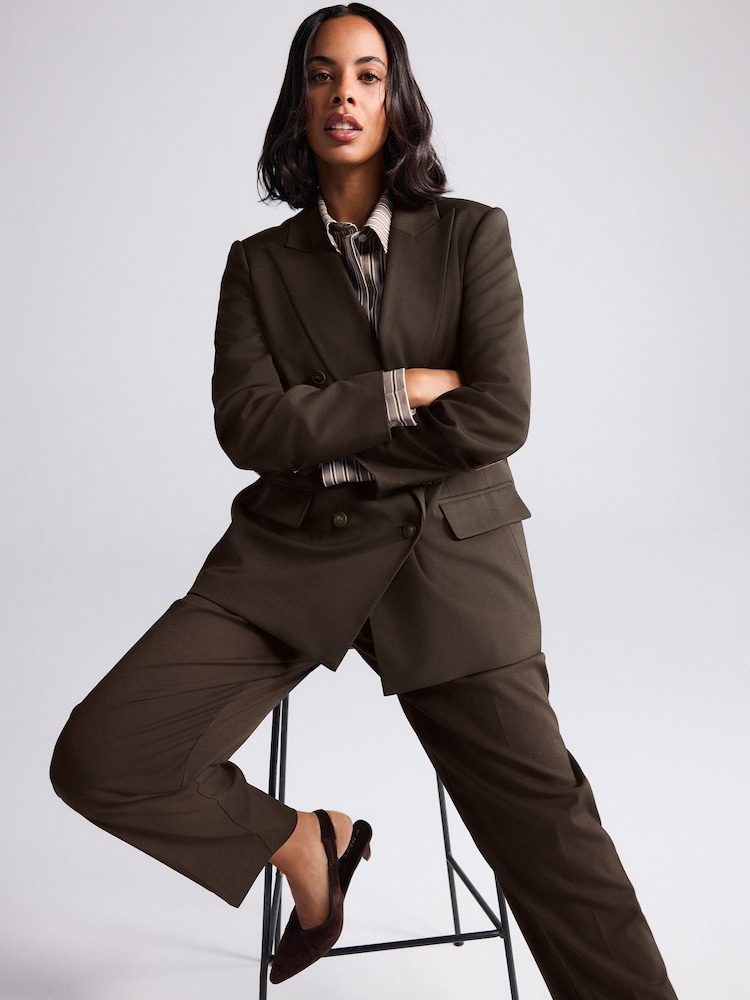 Chocolate Brown Double Breasted Blazer - Image 1 of 6