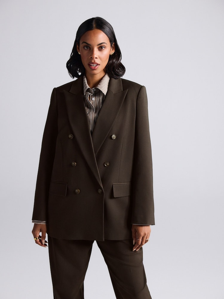 Chocolate Brown Double Breasted Blazer - Image 2 of 6
