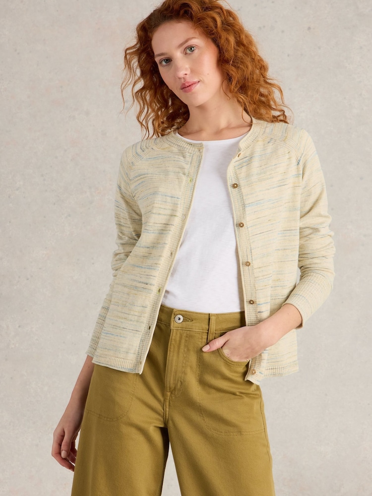 White Stuff 100% Organic Cotton Lulu Spacedye Cardigan - Slika 1 iz 6