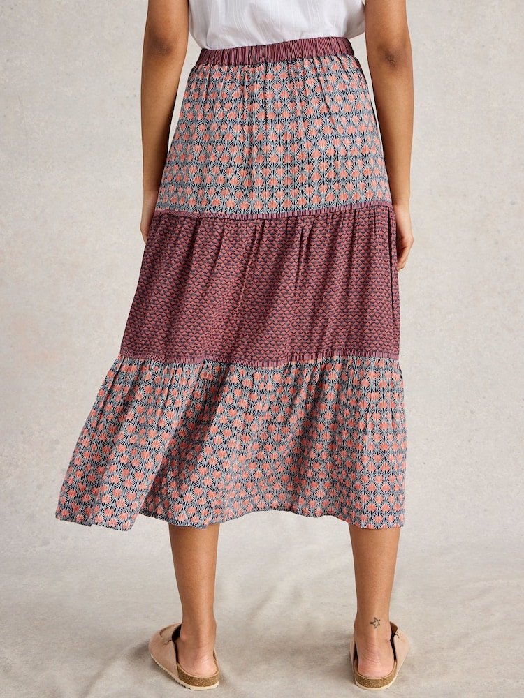 White Stuff Blue Mabel Mixed Print Skirt - Image 2 of 6