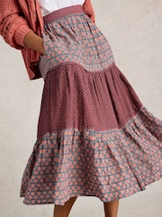 White Stuff Blue Mabel Mixed Print Skirt - Image 3 of 6