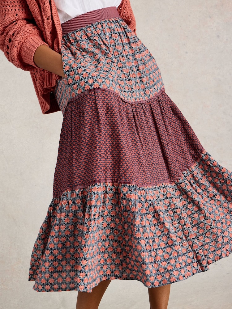 White Stuff Blue Mabel Mixed Print Skirt - Image 3 of 6
