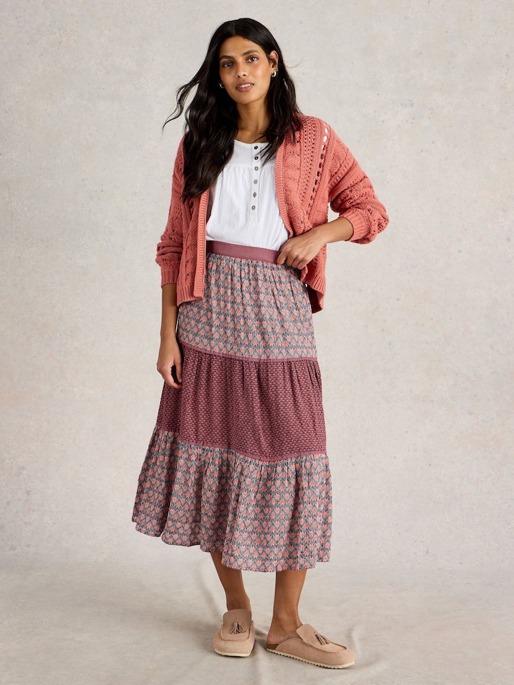 White Stuff Blue Mabel Mixed Print Skirt - Image 4 of 6