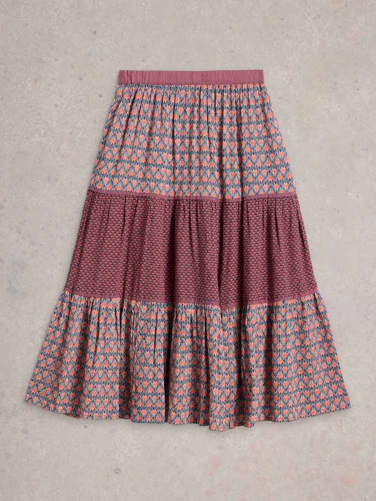 White Stuff Blue Mabel Mixed Print Skirt - Image 5 of 6