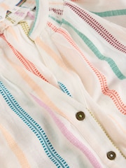 White Stuff Natural Gilly Stripe Jaquard 100% Organic Cotton Top - Image 6 of 6