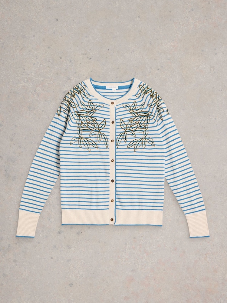 White Stuff White Lulu Embroidered Cardigan - Image 5 of 6