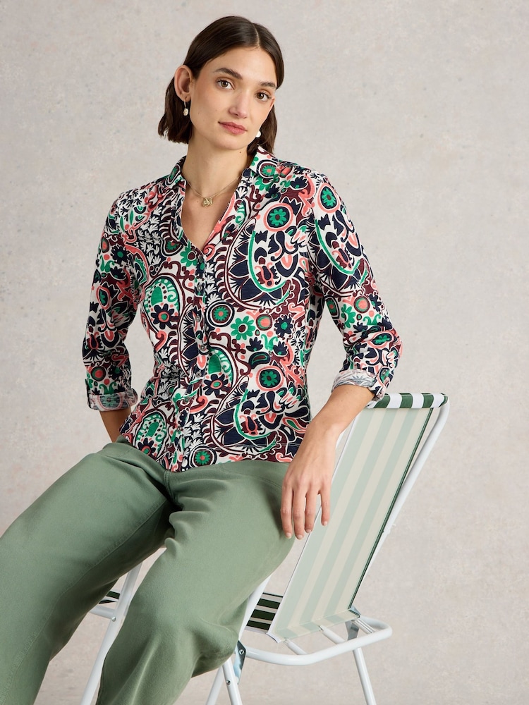 White Stuff Natural 100% Cotton Annie Jersey Shirt - Image 1 of 6