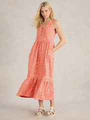 White Stuff Red Cameron Jersey Maxi Dress - Image 1 of 6