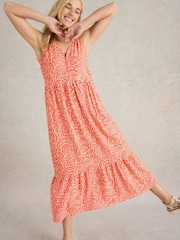 White Stuff Red Cameron Jersey Maxi Dress - Image 3 of 6