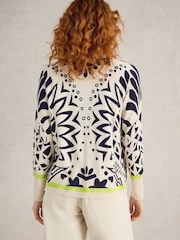 White Stuff White 100% Organic Cotton Lulu Printed Cardigan - Image 2 of 6