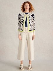 White Stuff White 100% Organic Cotton Lulu Printed Cardigan - Image 4 of 6