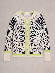 White Stuff White 100% Organic Cotton Lulu Printed Cardigan - Image 5 of 6