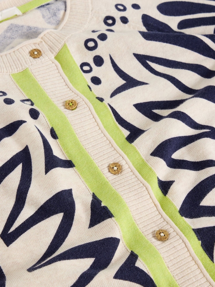 White Stuff White 100% Organic Cotton Lulu Printed Cardigan - Image 6 of 6