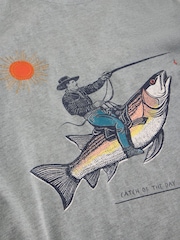 White Stuff Blue Abersoch Fish Graphic T-Shirt - Image 6 of 6