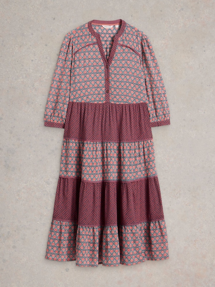 White Stuff Blue Mabel Mixed Print Dress - Image 6 of 7