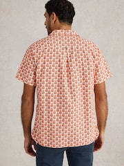 White Stuff Red 100% Cotton Hayle Fan Geo Printed Shirt - Image 2 of 6