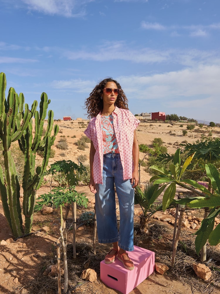 White Stuff Pink Ellie Cotton Shirt - Image 1 of 7 White Stuff Pink Ellie Cotton Shirt - Image 1 of 7