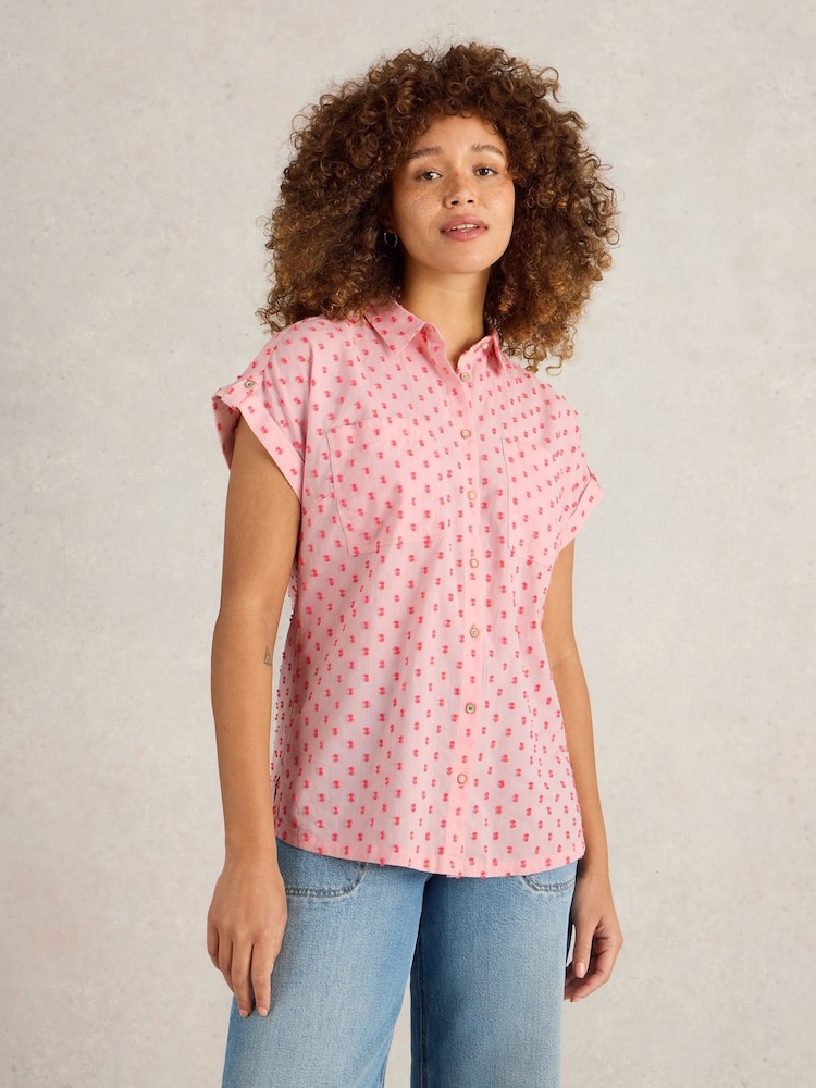 White Stuff Pink Ellie Cotton Shirt - Image 3 of 7