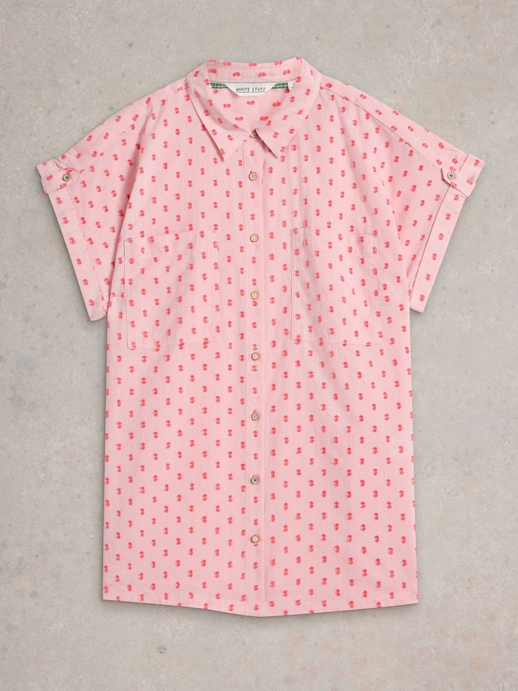 White Stuff Pink Ellie Cotton Shirt - Image 6 of 7