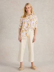 White Stuff Yellow Lydia 100% Linen Shirt - Image 3 of 6