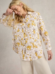 White Stuff Yellow Lydia 100% Linen Shirt - Image 4 of 6
