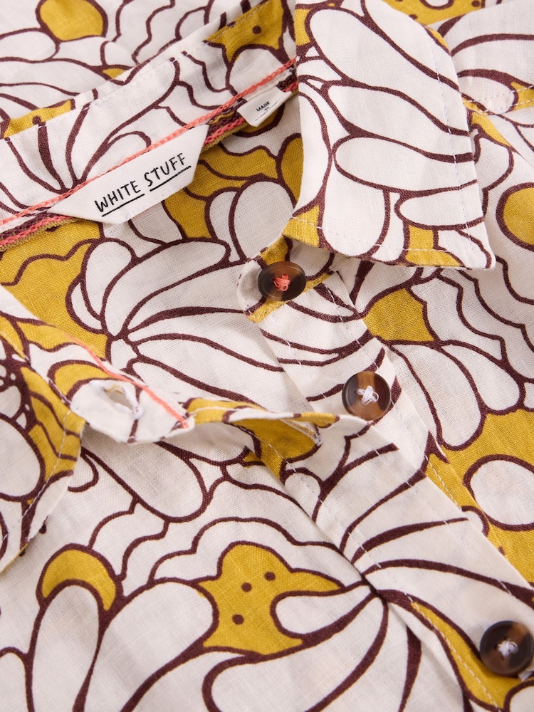 White Stuff Yellow Lydia 100% Linen Shirt - Image 6 of 6