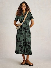 White Stuff Green Rua Jersey Shirt Dress - Image 1 of 6