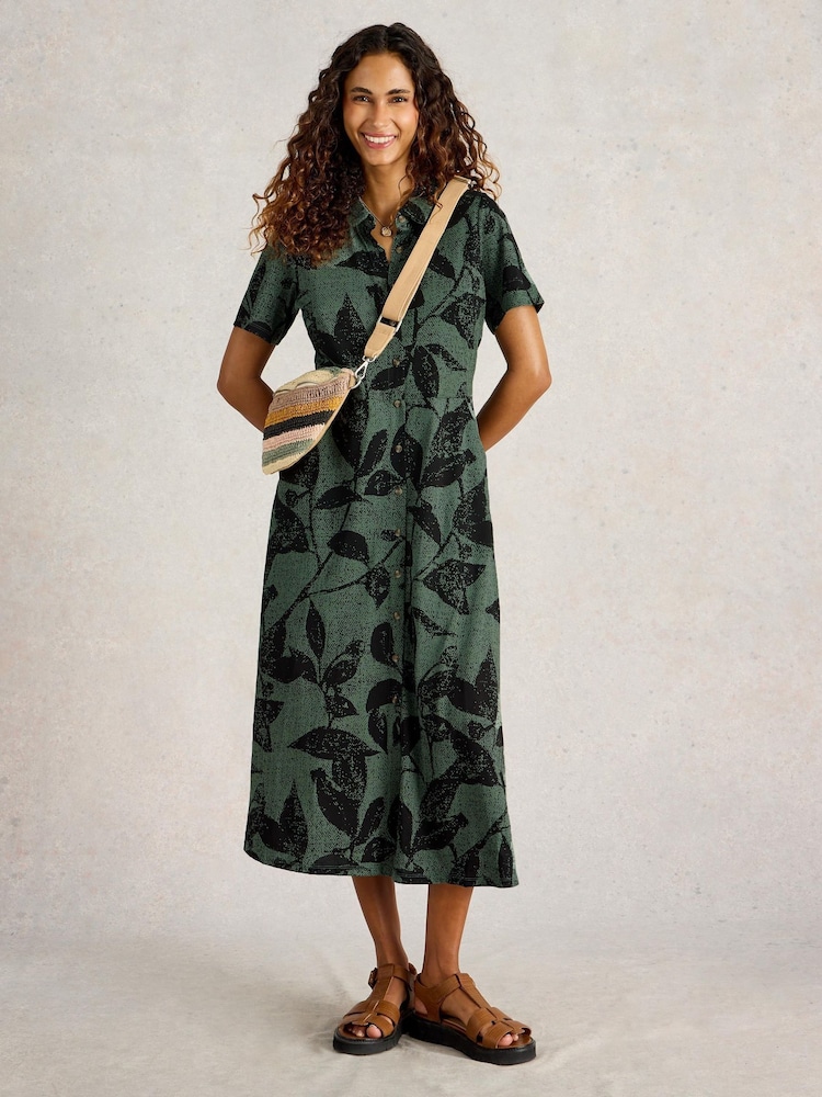 White Stuff Green Rua Jersey Shirt Dress - Image 1 of 6