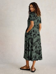 White Stuff Green Rua Jersey Shirt Dress - Image 2 of 6
