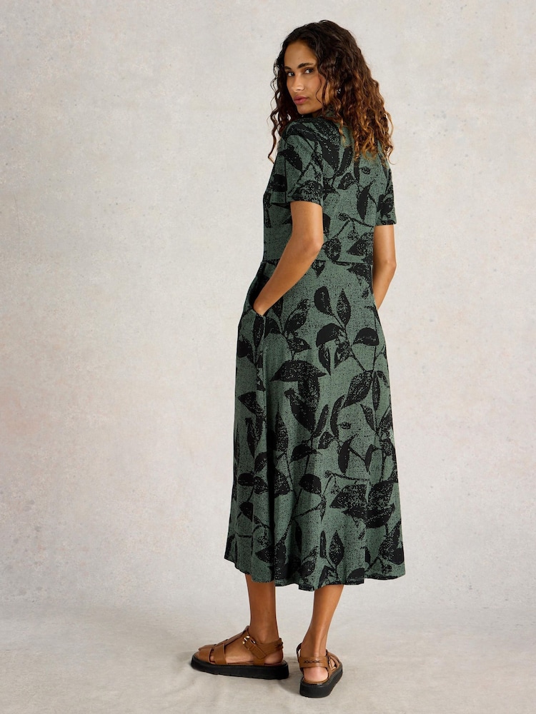 White Stuff Green Rua Jersey Shirt Dress - Image 2 of 6