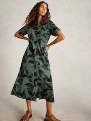 White Stuff Green Rua Jersey Shirt Dress - Image 4 of 6