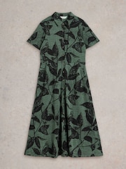 White Stuff Green Rua Jersey Shirt Dress - Image 5 of 6