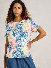 White Stuff Blue 100% Cotton Abbie T-Shirt - Image 3 of 6