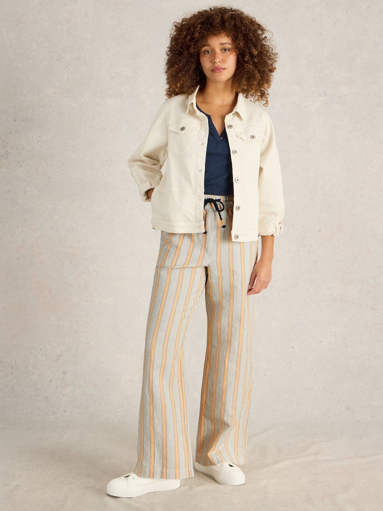 White Stuff Cream Belle Blend Trousers - Image 4 of 6