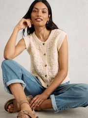 White Stuff Natural 100% Organic Cotton Anna Stitch Tank - Image 3 of 6