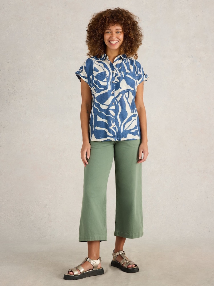 White Stuff Blue Ellie Cotton Shirt - Image 2 of 7 White Stuff Blue Ellie Cotton Shirt - Image 2 of 7