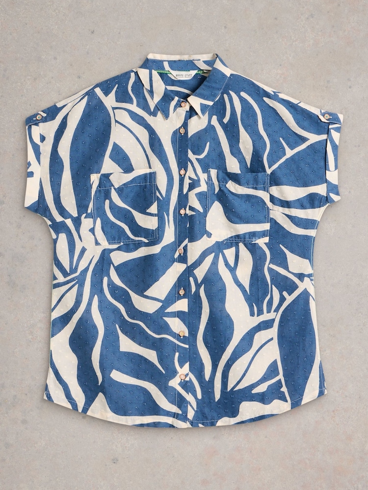 White Stuff Blue Ellie Cotton Shirt - Image 6 of 7