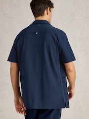 White Stuff Blue 100% Cotton Rib Short Sleeve Jersey Shirt - Image 2 of 6