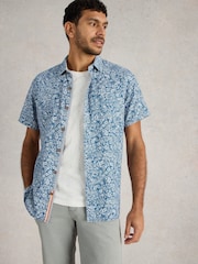 White Stuff Blue Finsbury Paisley Printed Shirt - Image 2 of 6