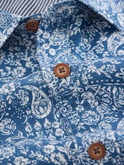 White Stuff Blue Finsbury Paisley Printed Shirt - Image 6 of 6