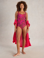 White Stuff Orange Splash Control Swimsuit - Image 3 of 6