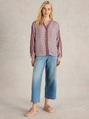 White Stuff Blue Mabel Mixed Print Shirt - Image 1 of 6