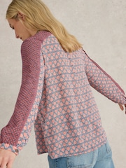 White Stuff Blue Mabel Mixed Print Shirt - Image 2 of 6