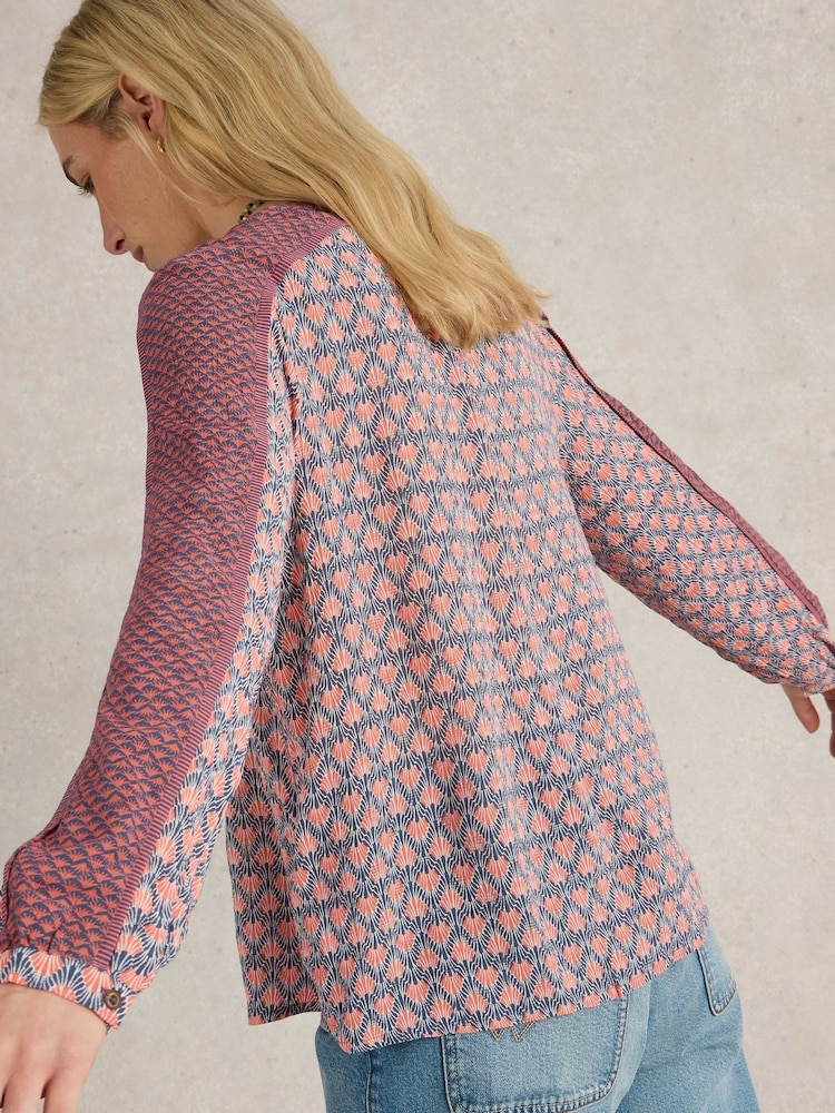 White Stuff Blue Mabel Mixed Print Shirt - Image 2 of 6
