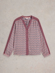 White Stuff Blue Mabel Mixed Print Shirt - Image 5 of 6